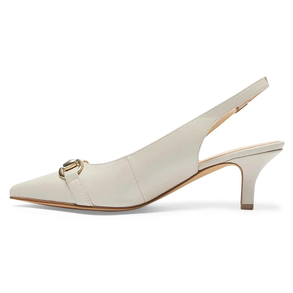 Nigella Heel in Ivory Leather