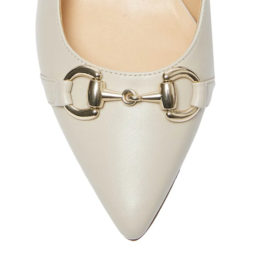 Nigella Heel in Ivory Leather