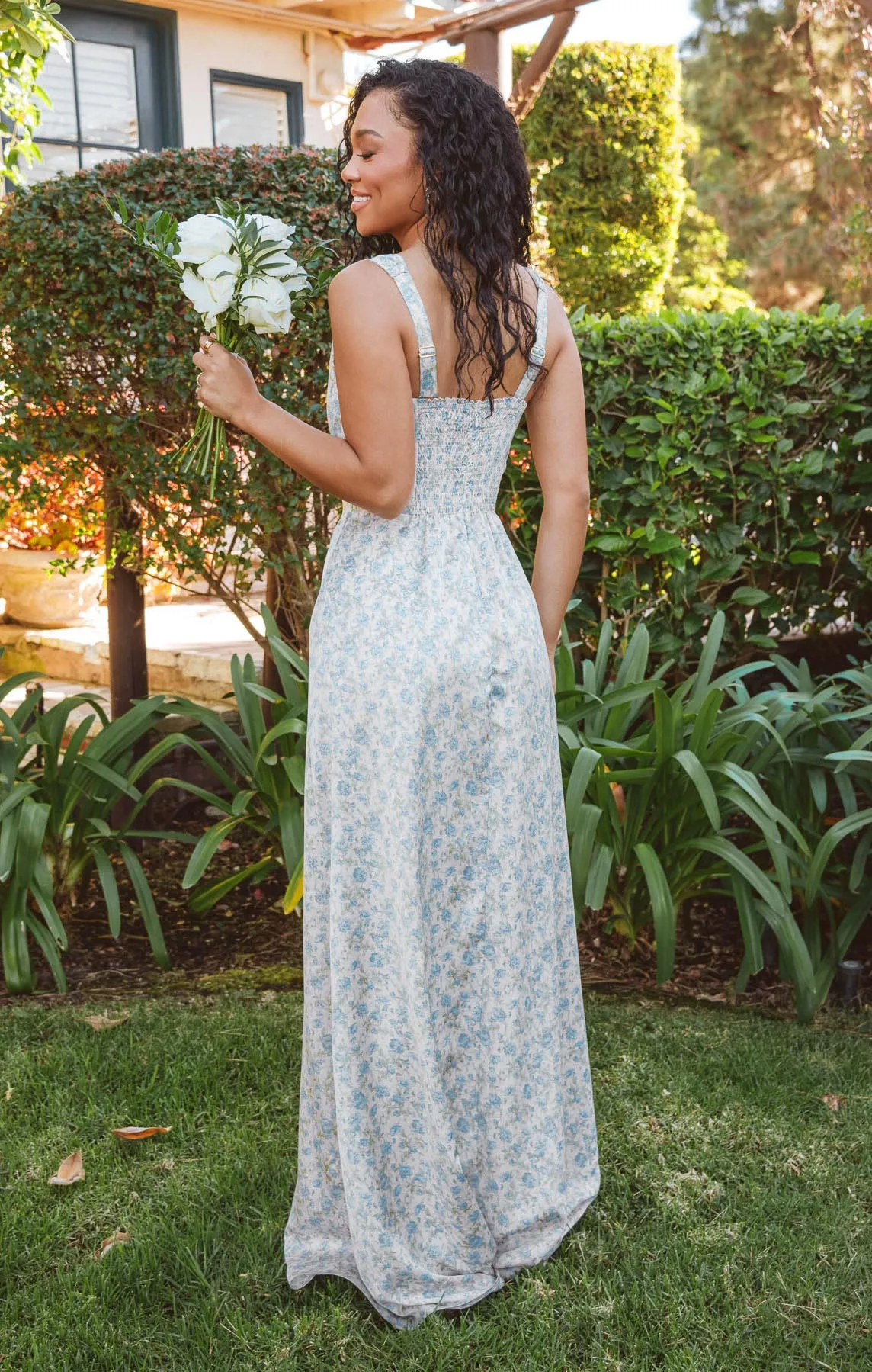 Nina Maxi Dress ~ Charming Rose Luxe Satin