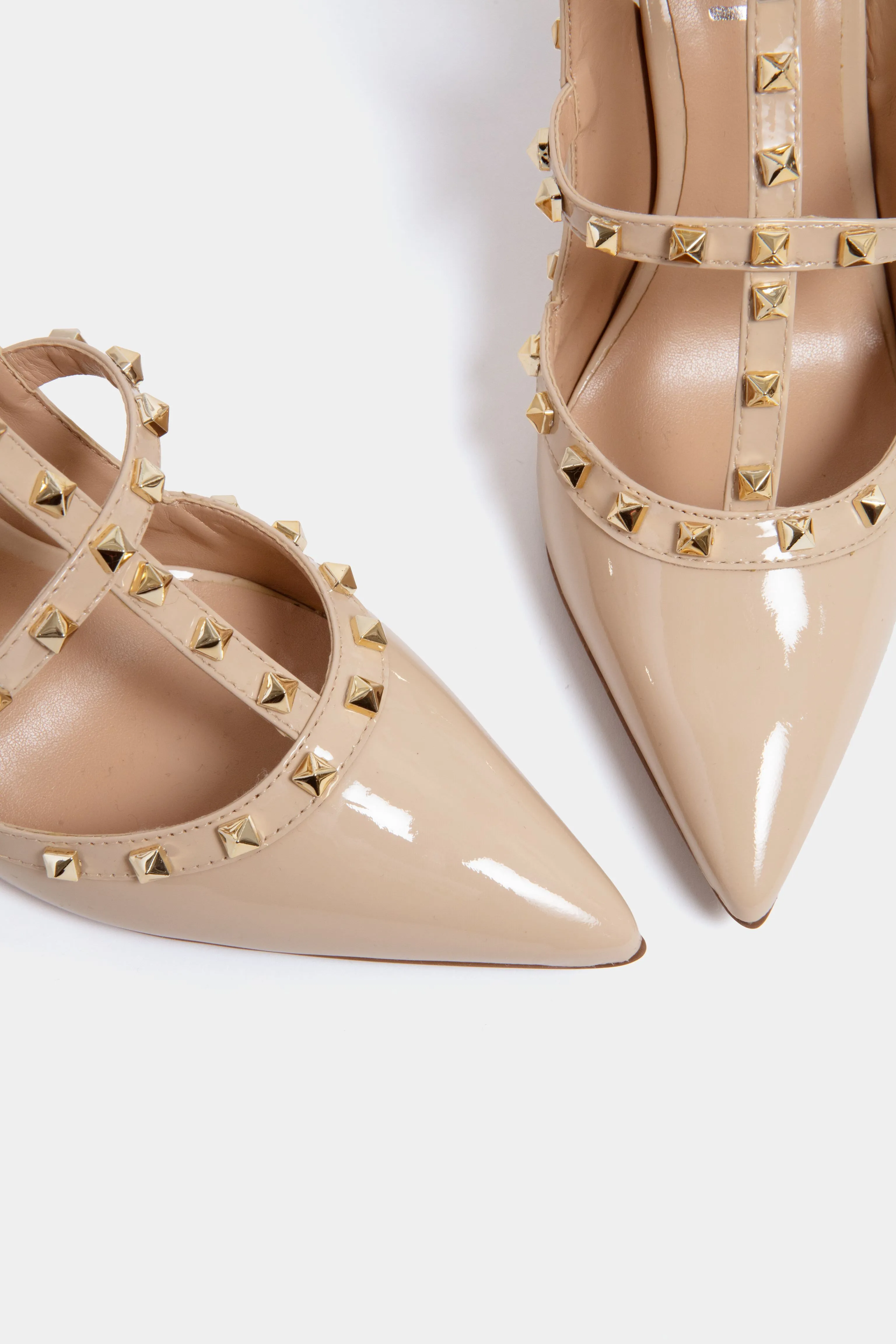 Nude Elodie Studded Heels