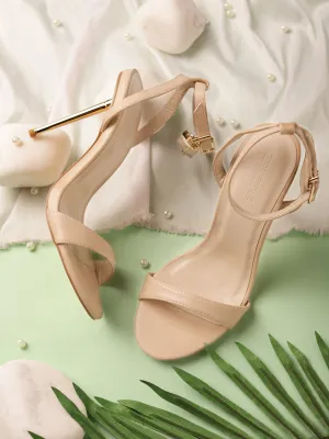 Nude PU Buckle Stiletto Sandals (TC-TB2-NUD)