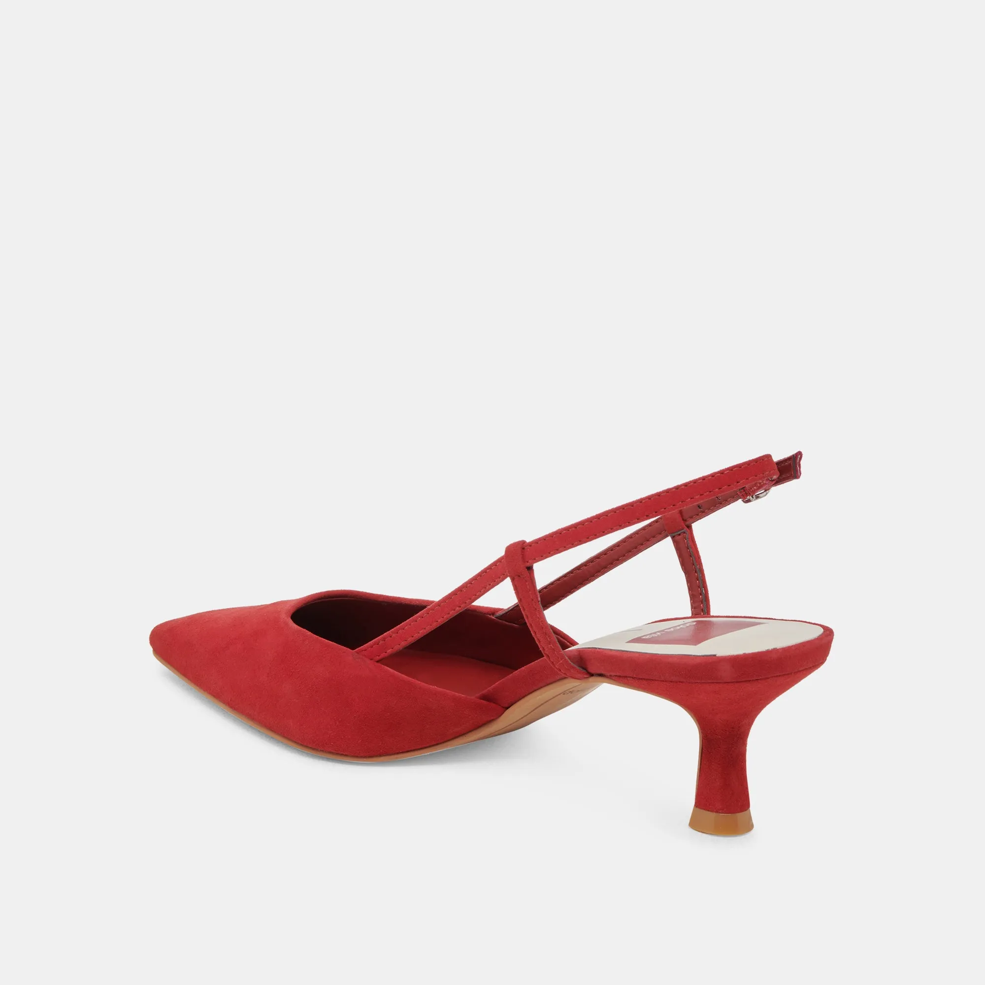 ODELA WIDE HEELS CRIMSON SUEDE