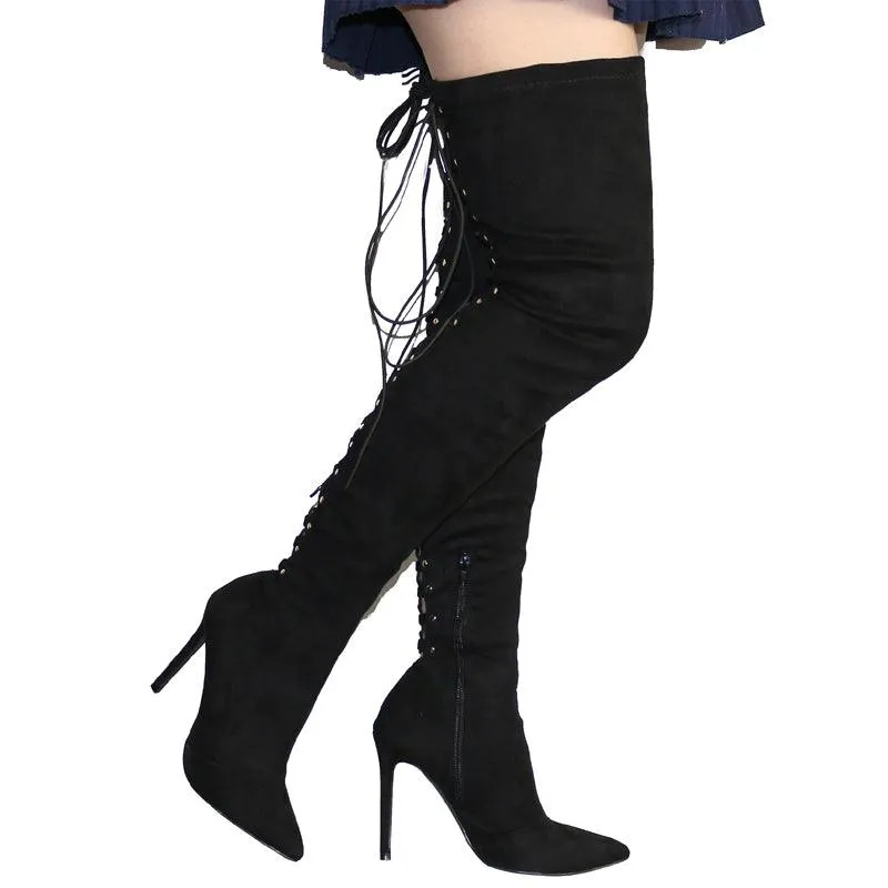 OVER THE KNEE LACE-UP BOOT