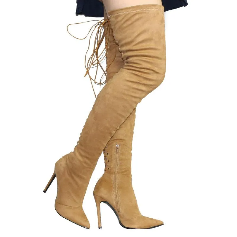 OVER THE KNEE LACE-UP BOOT