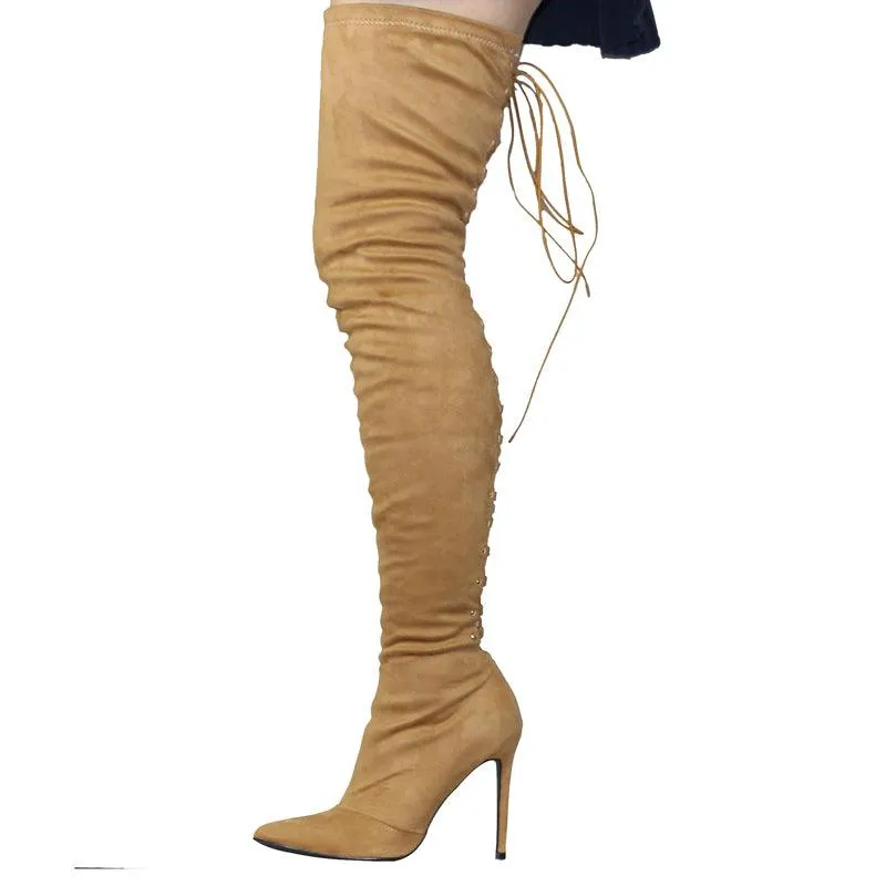 OVER THE KNEE LACE-UP BOOT