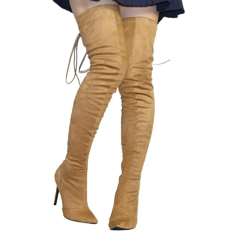 OVER THE KNEE LACE-UP BOOT