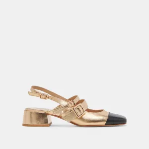 PATZY HEELS GOLD MULTI LEATHER