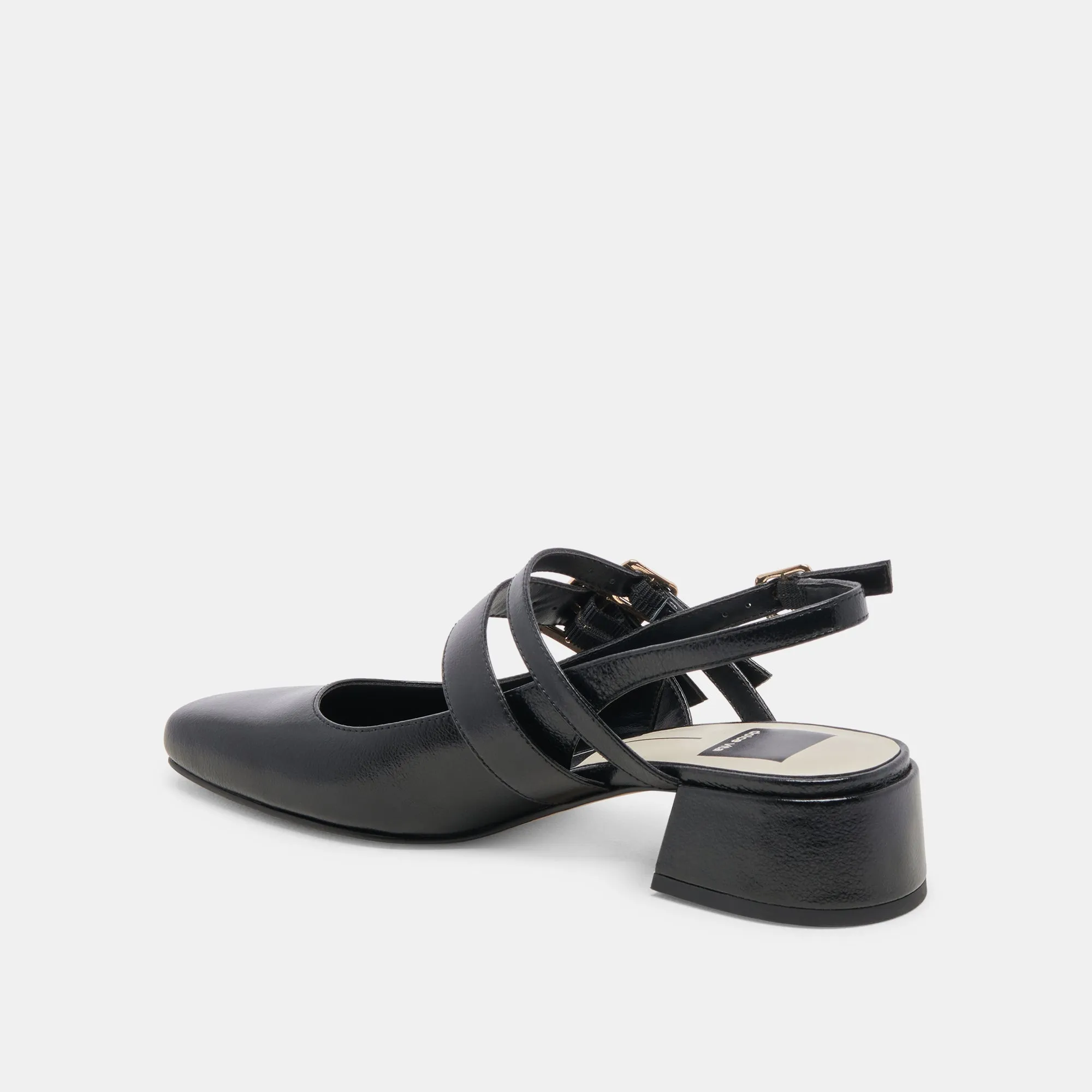 PATZY HEELS MIDNIGHT CRINKLE PATENT LEATHER