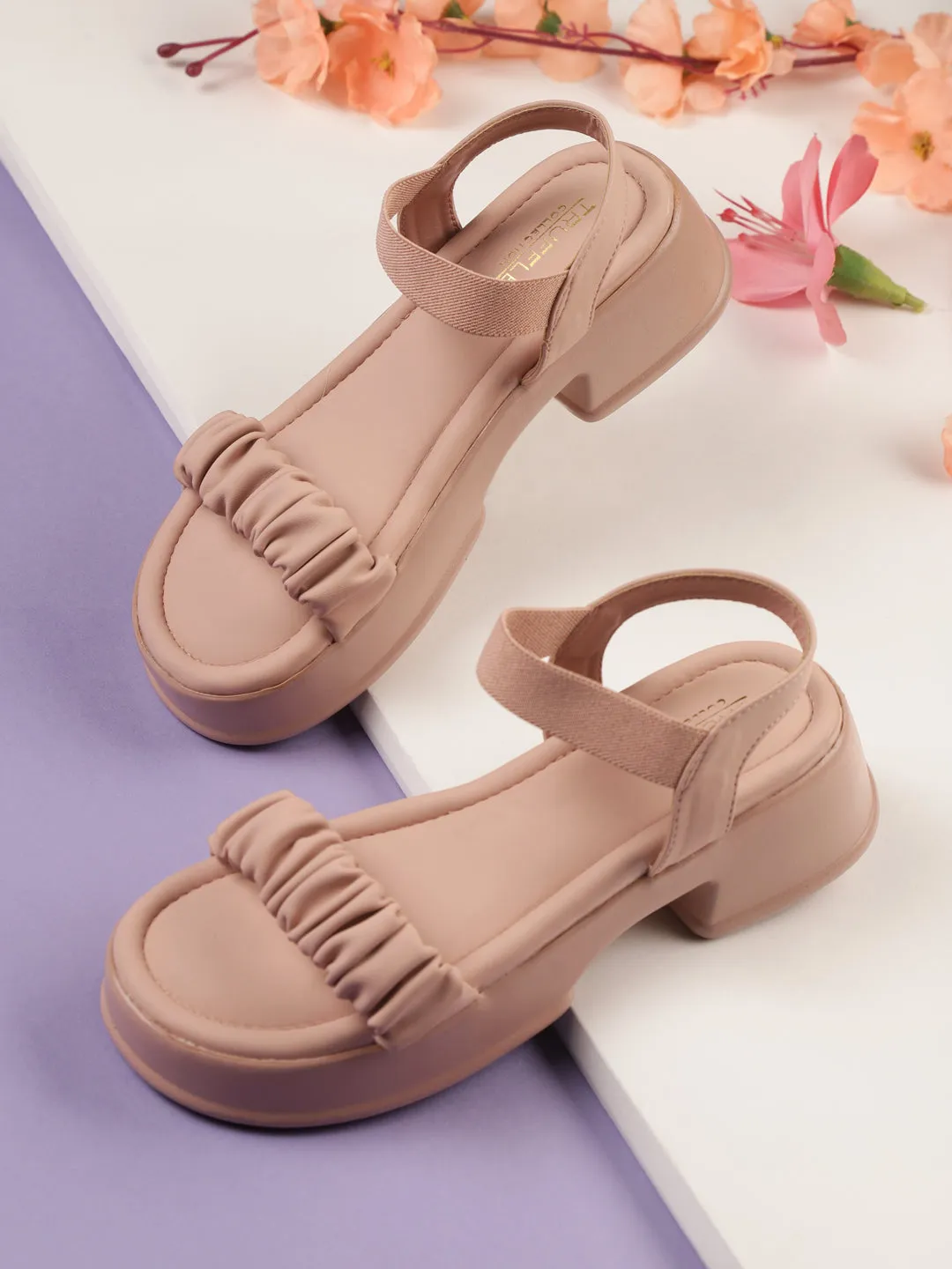 Pink PU Block Sandals (TC-SM01-PNK)