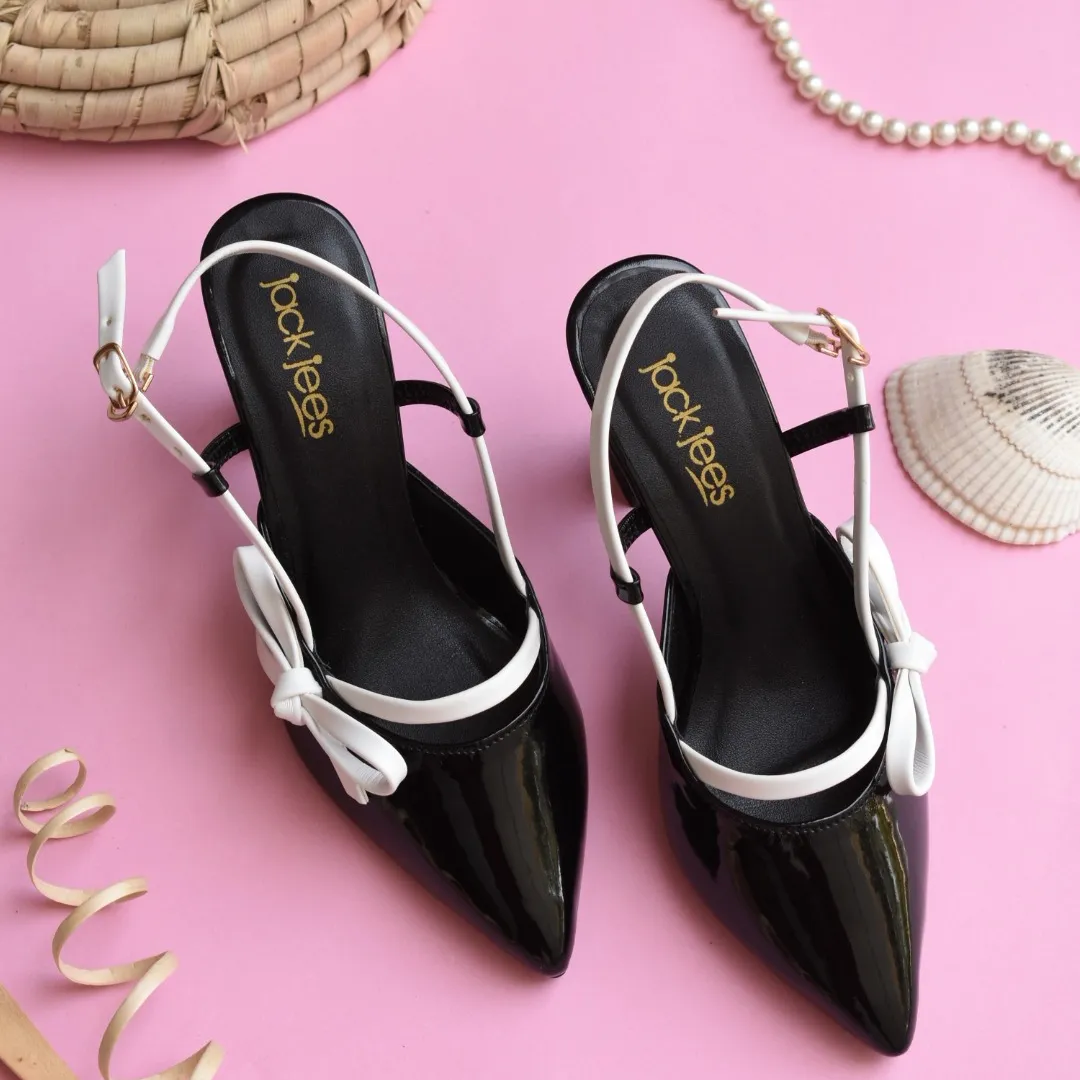 Pointed Charm Heels Black