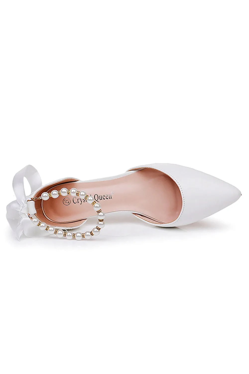 Pointed Toe Kitten Heels Ankle-Strap Wedding Shoes