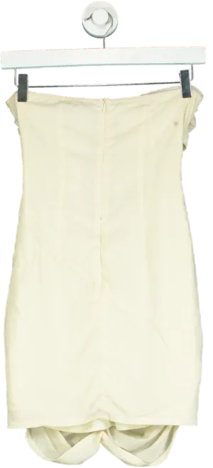 PrettyLittleThing Cream Strapless Mini Dress UK 6