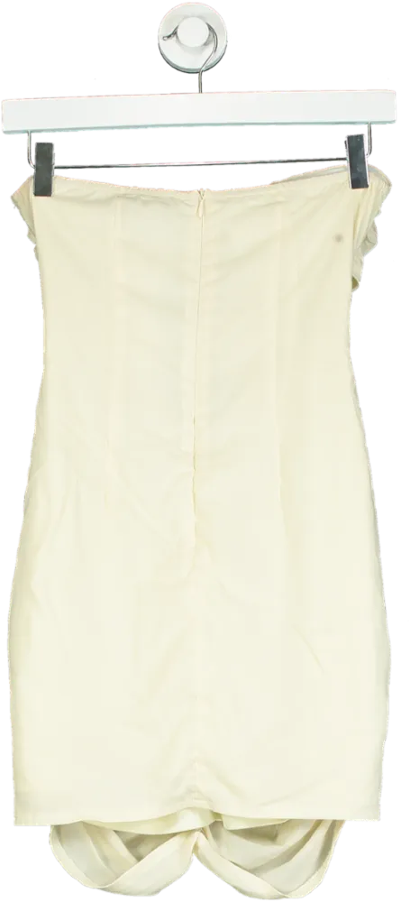 PrettyLittleThing Cream Strapless Mini Dress UK 6