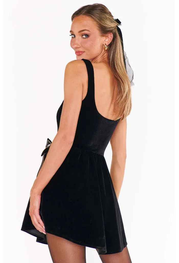 Ricci Skort Dress-Black Velvet