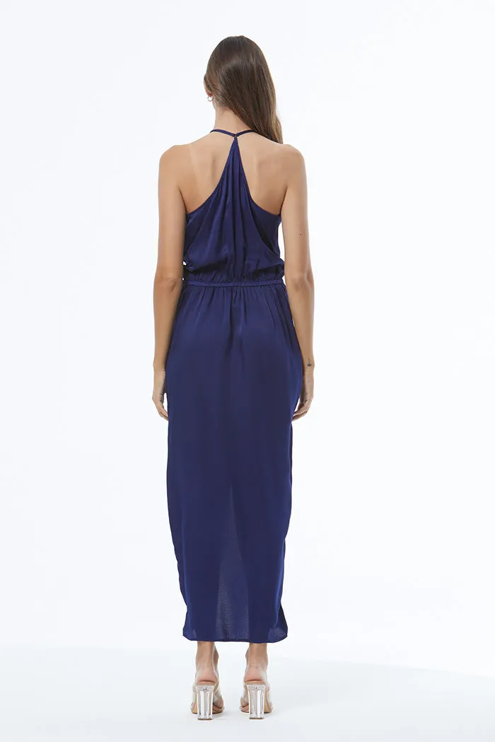 Siren Slip Dress in Hammered Satin // Deep Cobalt ~ NO RETURNS