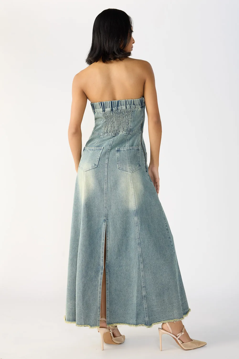 Strapless Washed A-line Dress