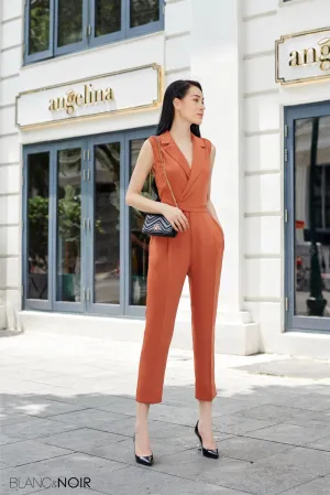 Tangerine Crepe Jumpsuit