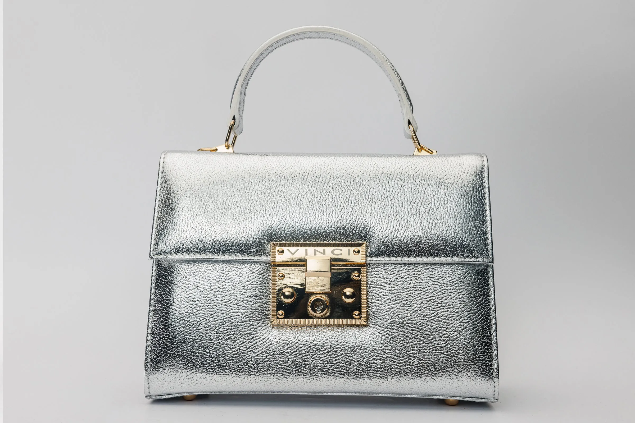 The Ege Silver Leather Handbag