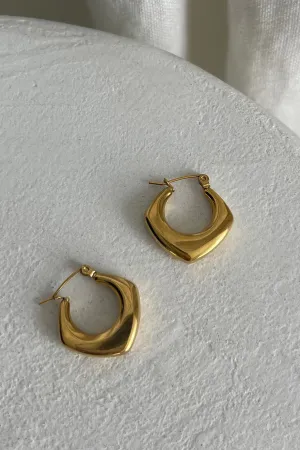 Tilly Geometric Huggie Earrings Gold