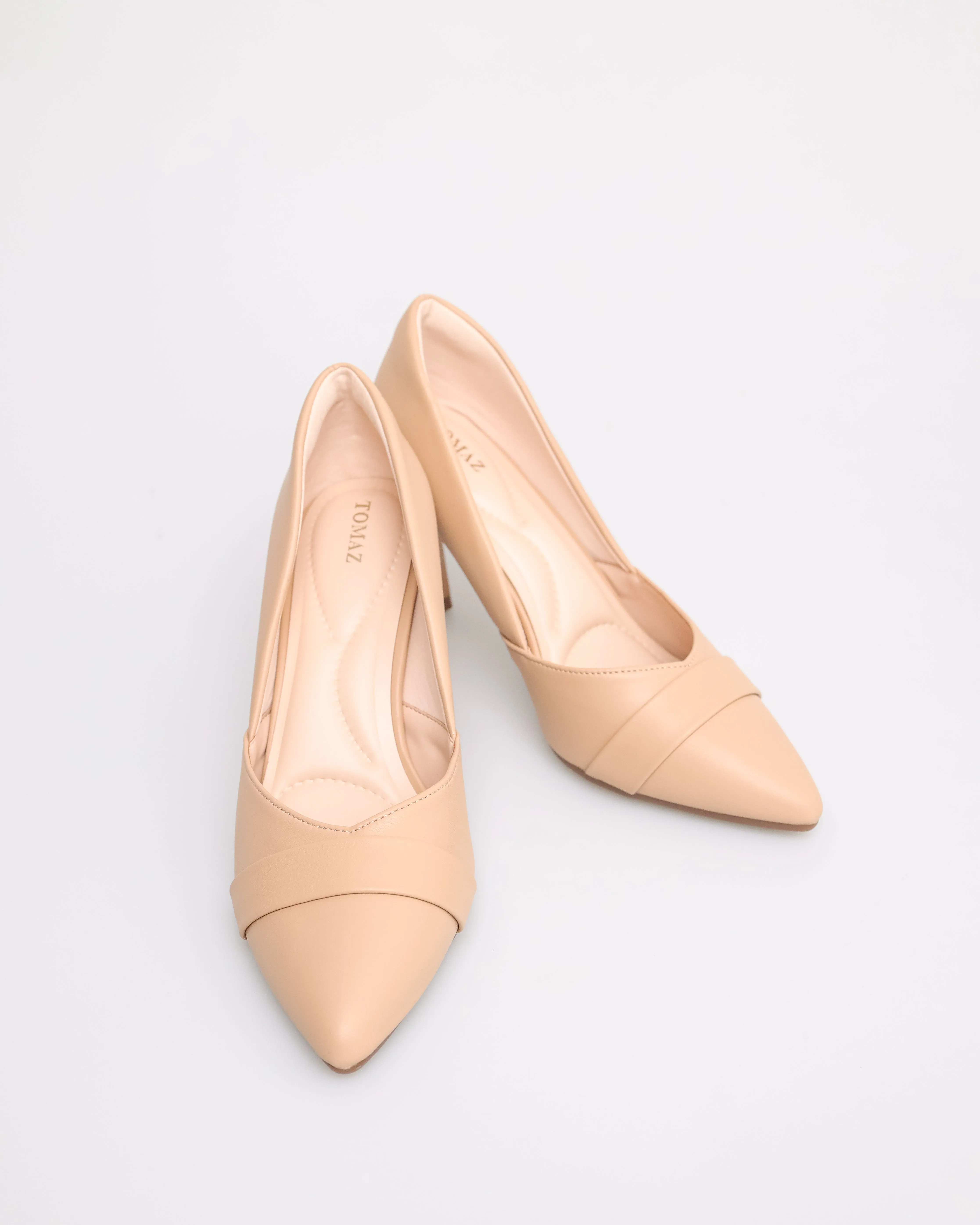 Tomaz NN206 Ladies Fold Pointy Heels (Beige)