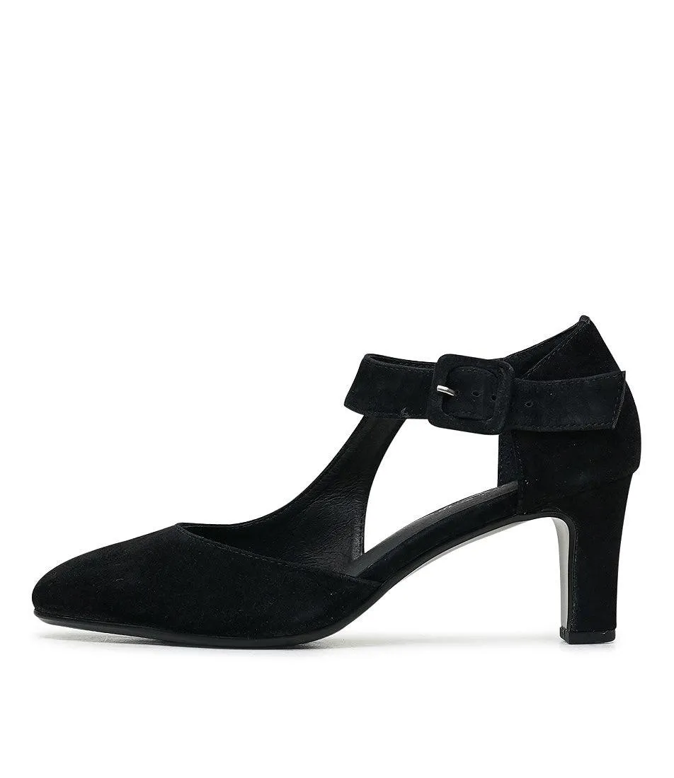 Trinities Black Suede Heels