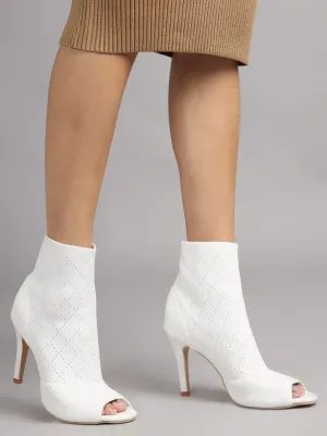 White Knitted Stiletto Sandals (TC-CN-883-6-WHT)